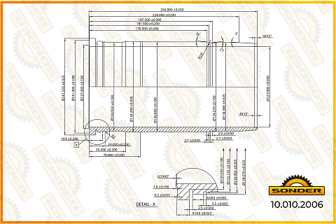 Гильза d123 H+F=9.41+0.75\RVI Premium-385/400 MIDR 06.23.56A41/B41, ЯМЗ-650