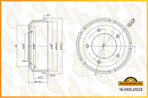 Барабан тормозной Premium Hyundai о.н. 527615A102
