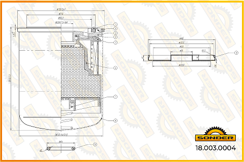Фильтр  влагомаслоотделитель накручивающийся Premium MB, SC, VL ,TGA, Wabco 4329012232 (Безусловная двухлетняя гарантия качества)