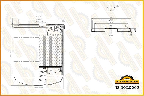 Фильтр влагоотделителя накручивающийся Premium MB, SC, VL ,TGA, Wabco 4324102227 (Безусловная двухлетняя гарантия качества)