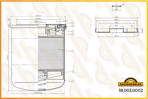 Фильтр влагоотделителя накручивающийся Premium MB, SC, VL ,TGA, Wabco 4324102227 (Безусловная двухлетняя гарантия качества)