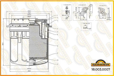 Фильтр влагоотделителя Premium Volvo/RVI с установочным комплектом для EAC 2.5,  Wabco 4329015002 (Безусловная двухлетняя гарантия качества)