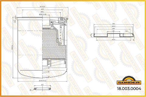 Фильтр  влагомаслоотделитель накручивающийся Premium MB, SC, VL ,TGA, Wabco 4329012232 (Безусловная двухлетняя гарантия качества)