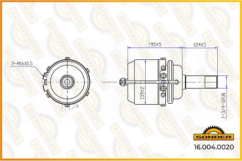 Энергоаккумулятор (клиновой тормоз) SBC TM (4253520500) TYPE 9/16 MAN G90/L2000
