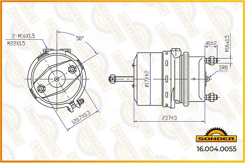 Энергоаккумулятор T14/24 Wabco 9254880140