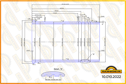 Гильза БЦ d135 A=152 C=161.6 L=255 H+F=10+1.2 F3BE0681 Cursor 13 Iveco EuroStar/Trakker/Trakker AD/AT/Stralis